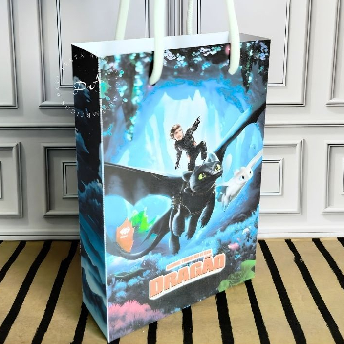 SACOLINHA COMO TREINAR SEU DRAGÃO PRONTA ENTREGA PEGUE E MONTE TAMANHO 10x15 FESTA INFANTIL LEMBRANCINHA PERSONALIZADA