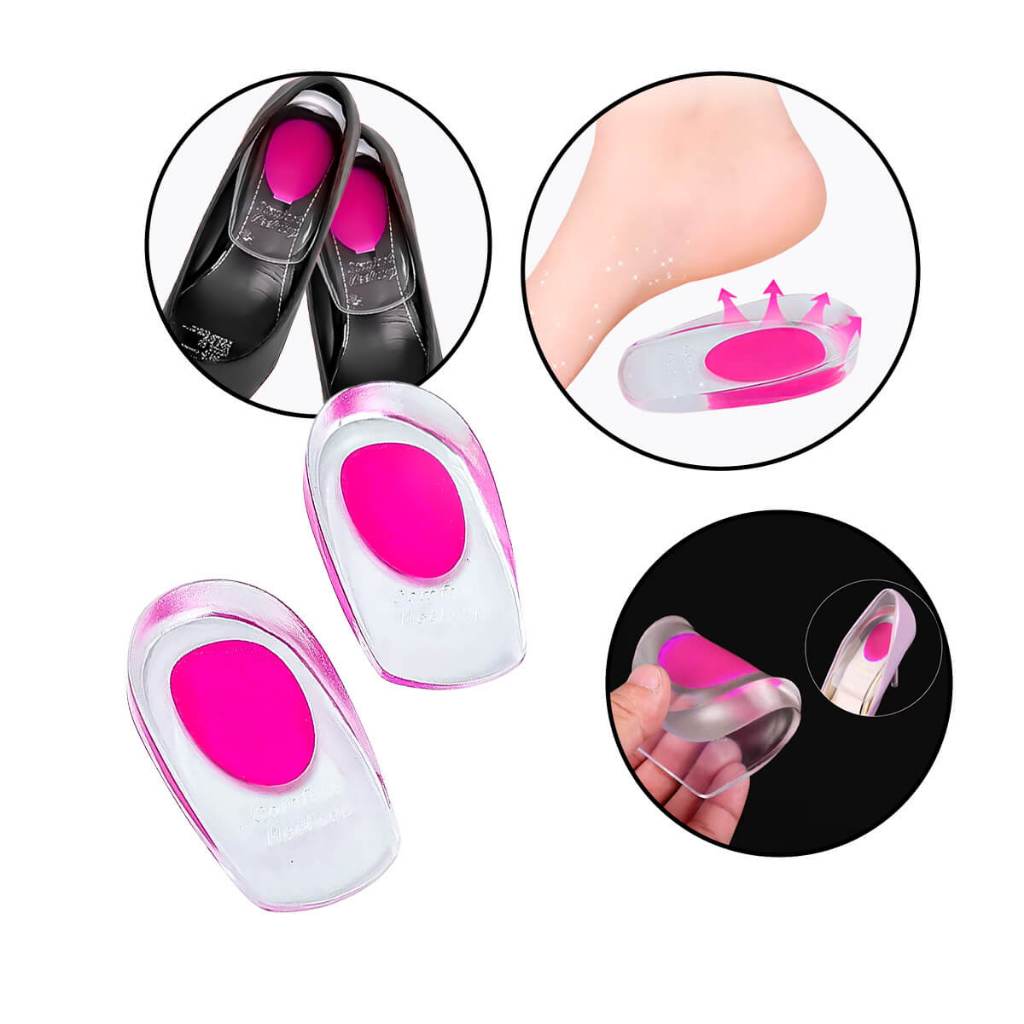 Par Calcanheira em Gel Ortopédica para Esporão Conforto Rosa