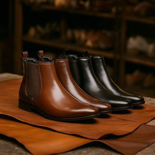 Kit Botas Chelsea Masculina Couro Legitimo Conforto Estilo Casual Botina Cano Curto 2 Pares Trabalho