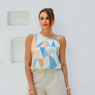 BLUSA REGATA FEMENINO TECIDO VISCOSE CONFORTABLE ELEGANTE em Oferta na Shopee