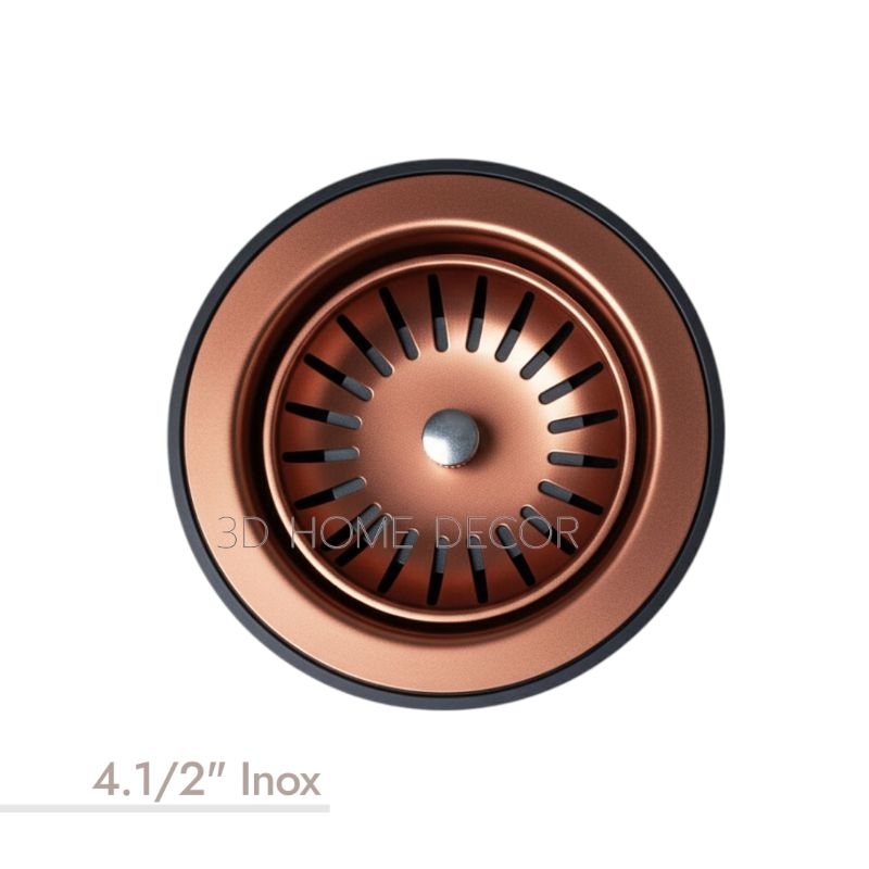 Válvula Inox Cuba Cozinha Rose Gold Metal 4.1/2