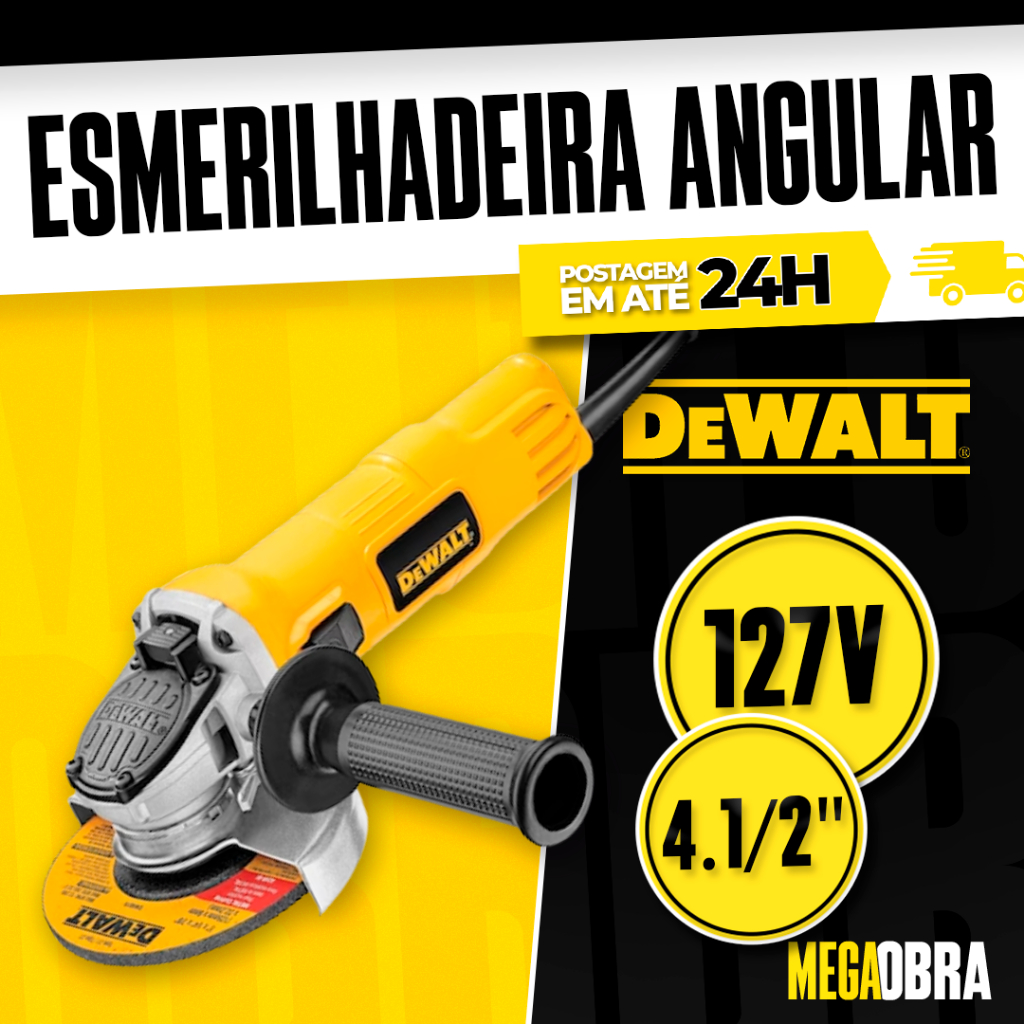 Esmerilhadeira Angular 4.1/2 DeWalt 800W 12.000 RPM 127V DWE4020