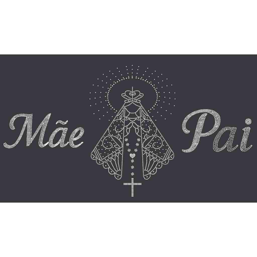 Véu de Noiva Personalizado com Apliq de Nossa senhora  Pai e Mãe  – 3m x 3m  Longo com Renda Bordada e Brilho Elegante