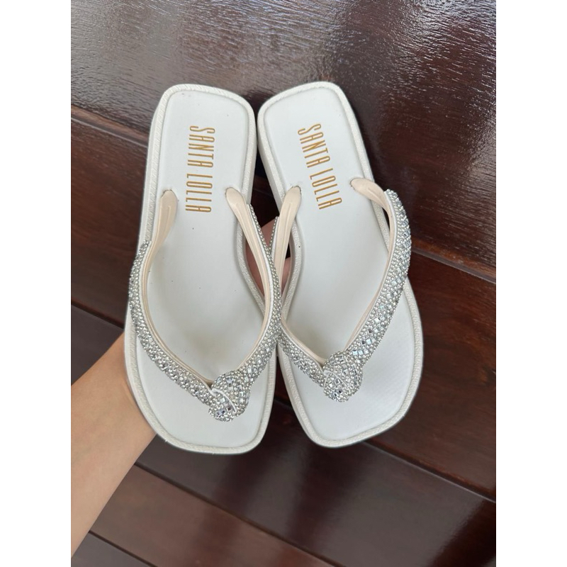 Sandália rasteira feminina com strass bico quadrado confortável para dia a dia chinelo elegante colorido Conforto