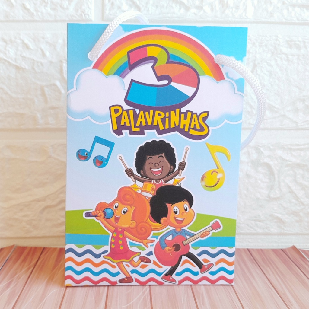 Sacolinha Surpresa Personalizada 3 Palavrinhas Lembrancinha Festa Infantil (PEGUE E MONTE)