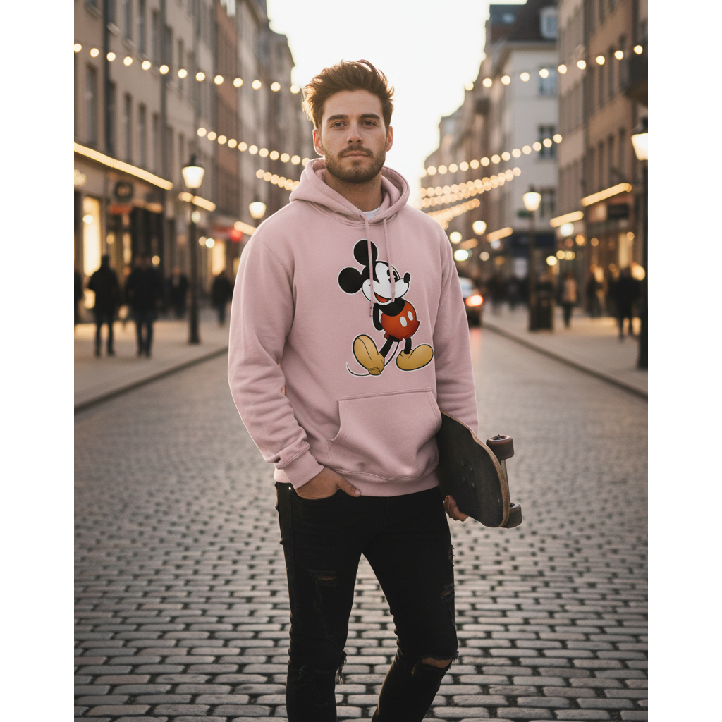 Moletom Unissex Mickey Fofo Estampado Blusa Frio Inverno Casual Confortavel Estilo Urbano Moda Chic
