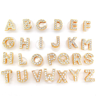 Letras Para Babuche Pins/Bottons Encantos De Sapato  Acessórios De Plastico E Strass Alfabeto Dourado em Oferta na Shopee
