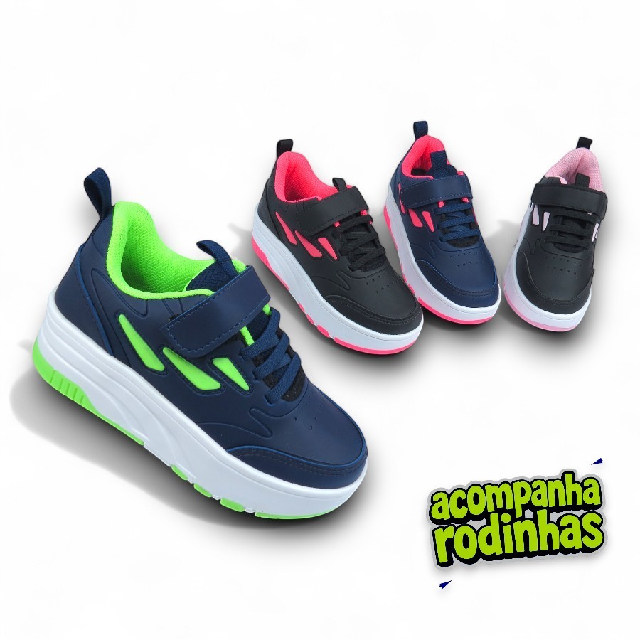 Tênis Infantil Box200 Rodinhas BK2502 Calce Fácil em Oferta na Shopee