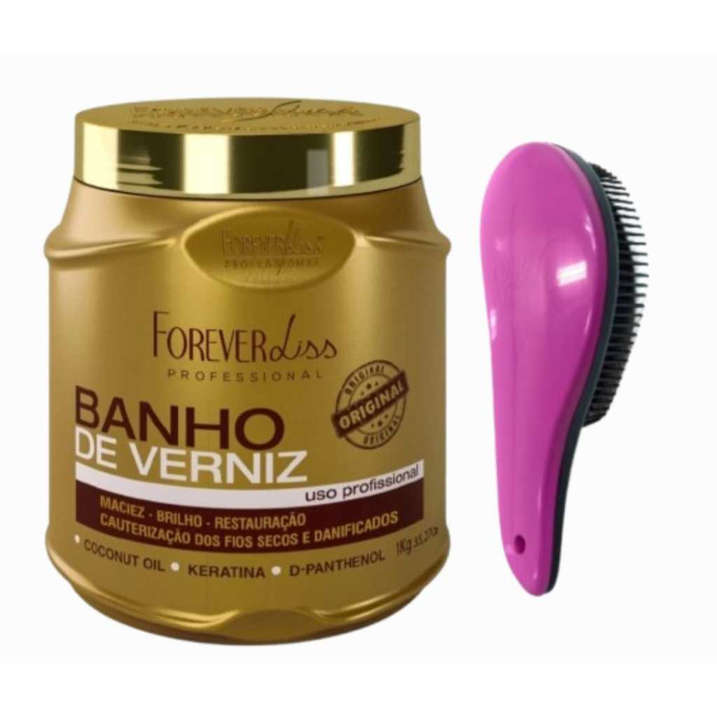 Forever Liss Máscara banho de Verniz 1kg Brilho e restauração.
