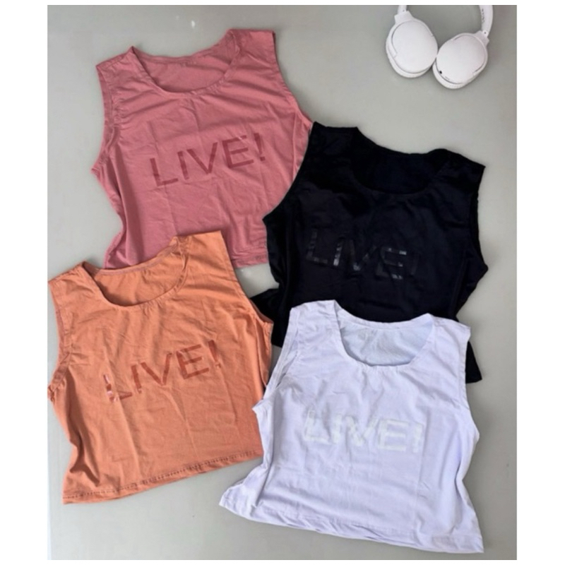 Cropped Fitness Poliamida Com Elastano Dry fit Toque Gelado