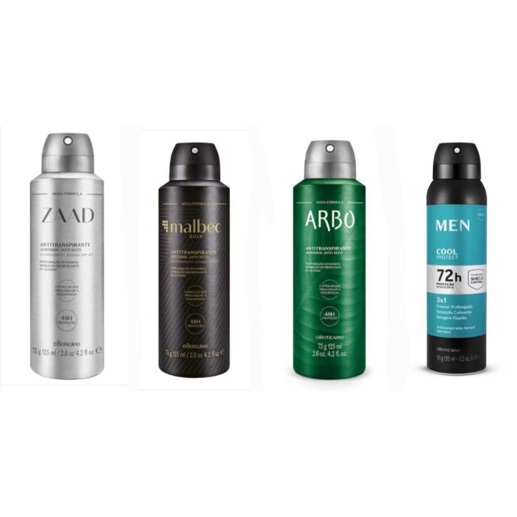 Aerosol MALBEC PURE ZAAD 214 QUASAR VARIADOS O BOTICARIO jequiti eudora