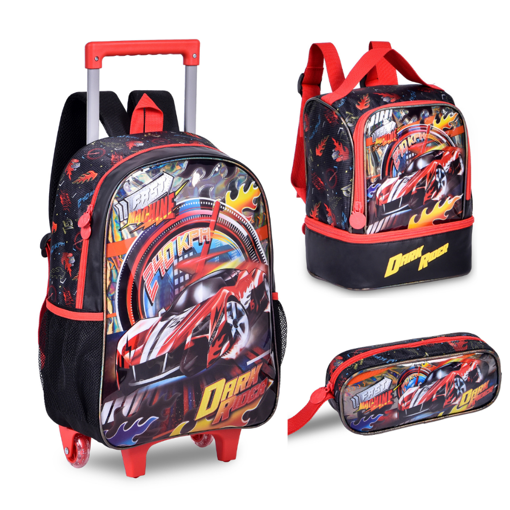 Kits De Mochilas de Rodinha Lancheira e Estojo Infantil Masculina  - Clio Style em Oferta na Shopee