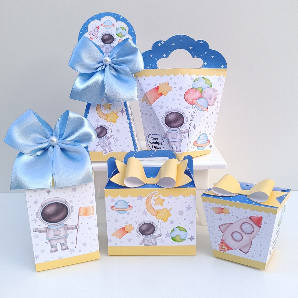 Kit Festa Astronauta Menino l Personalizados l Lembrancinha para Festa l kit Caixas