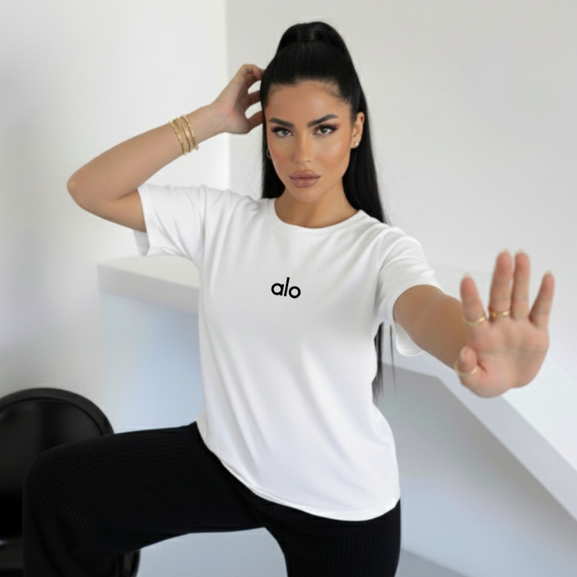 Camiseta Estilosa Feminina 100% Algodão Blusa Academia Várias Cores em Oferta na Shopee