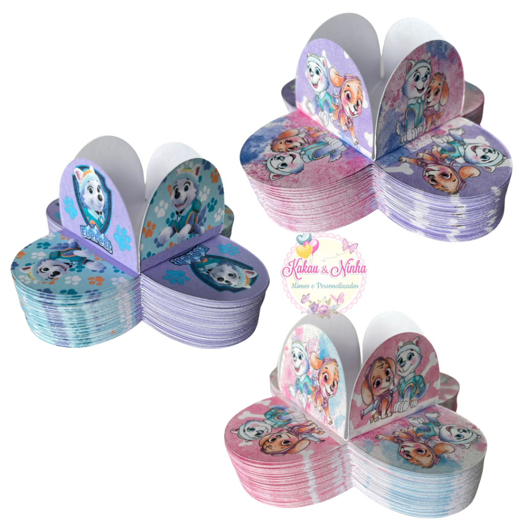 50 Forminhas 4 Pétalas Patrulha Canina Skye e Everest Festas Aniversário Forminhas para Doces Confeitaria em Oferta na Shopee