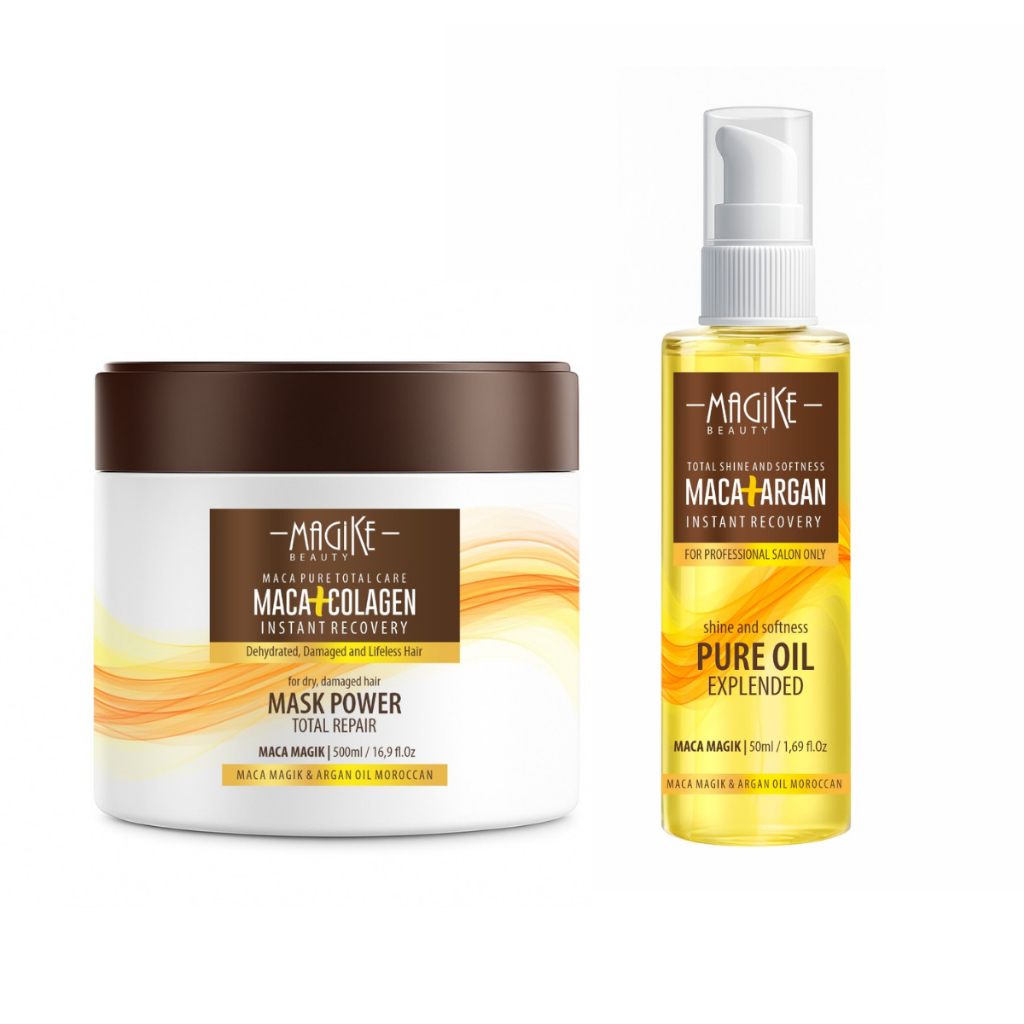 Kit Máscara Maca Essence Collagen 500g + Óleo Argan & Macadâmia 50ml