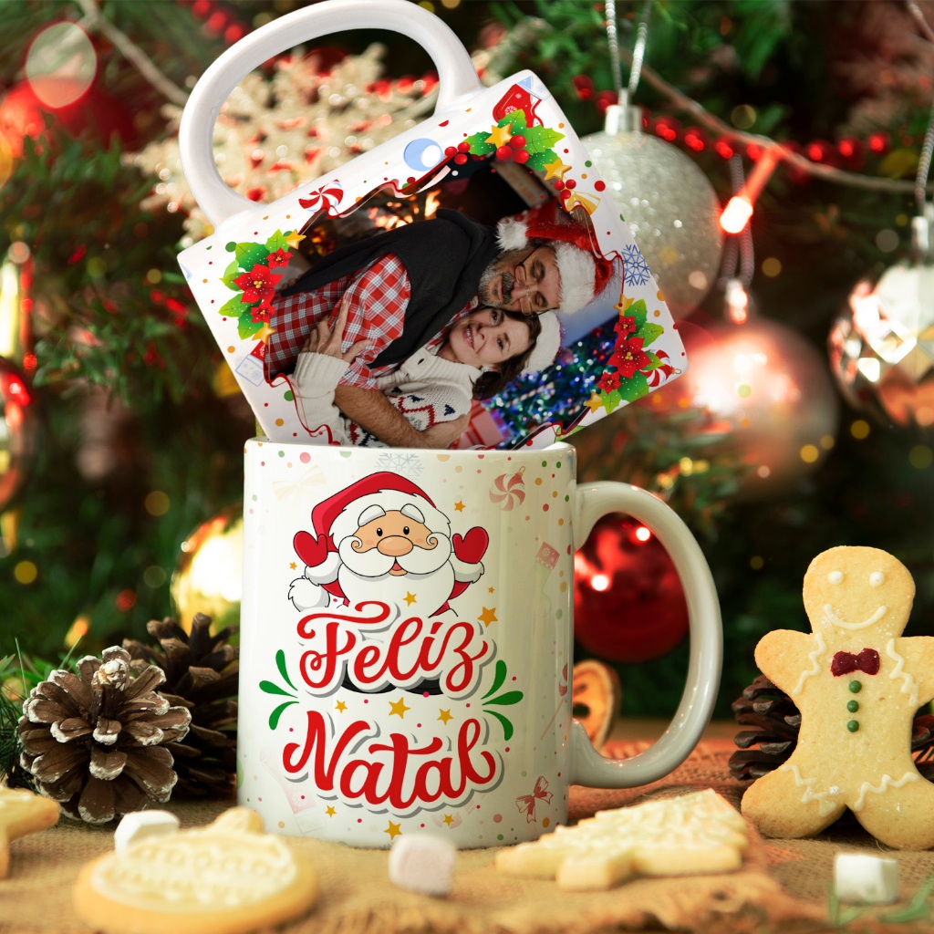 Caneca Personalizada com Foto Natal Modelos Lindos Presente