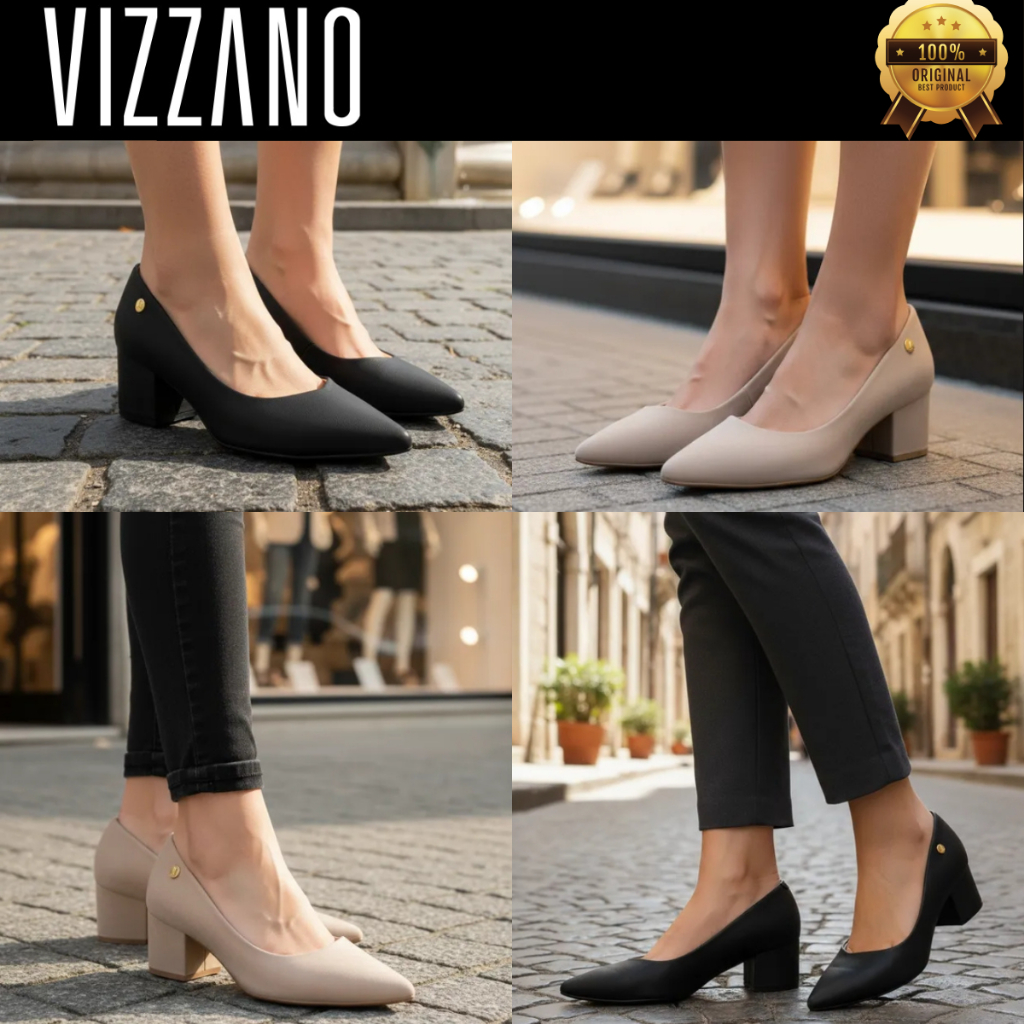 Sandália Feminina Vizzano Salto Scarpin Bloco Grosso Confortável Baixo Sapato 1220315 Original