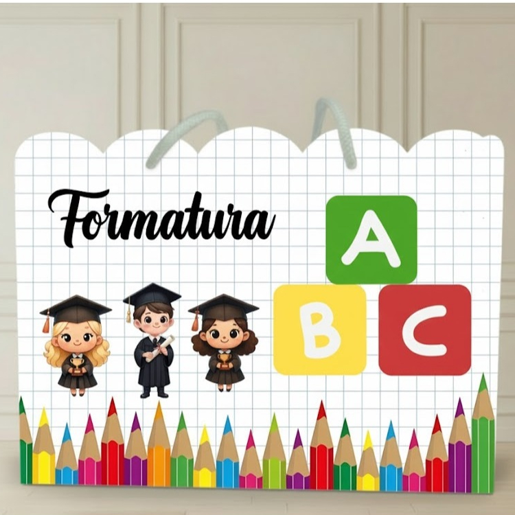 Sacolinha Personalizada Formatura ABC Infantil -Festa Lembrancinhas Mimos Aniversário – Fazemos todos os temas