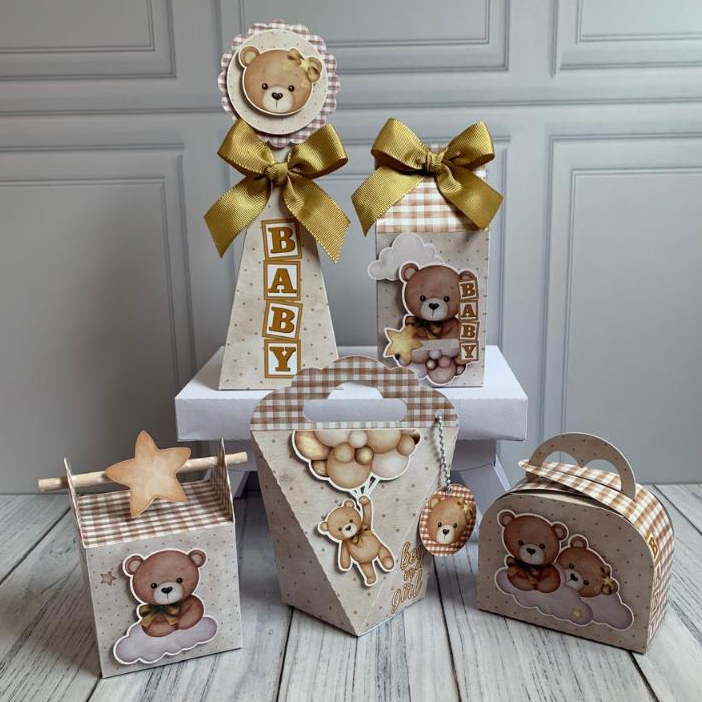Kit Festa Chá Revelação / Caixinhas Personalizadas / Lembrancinhas Para Festa / Ursinho