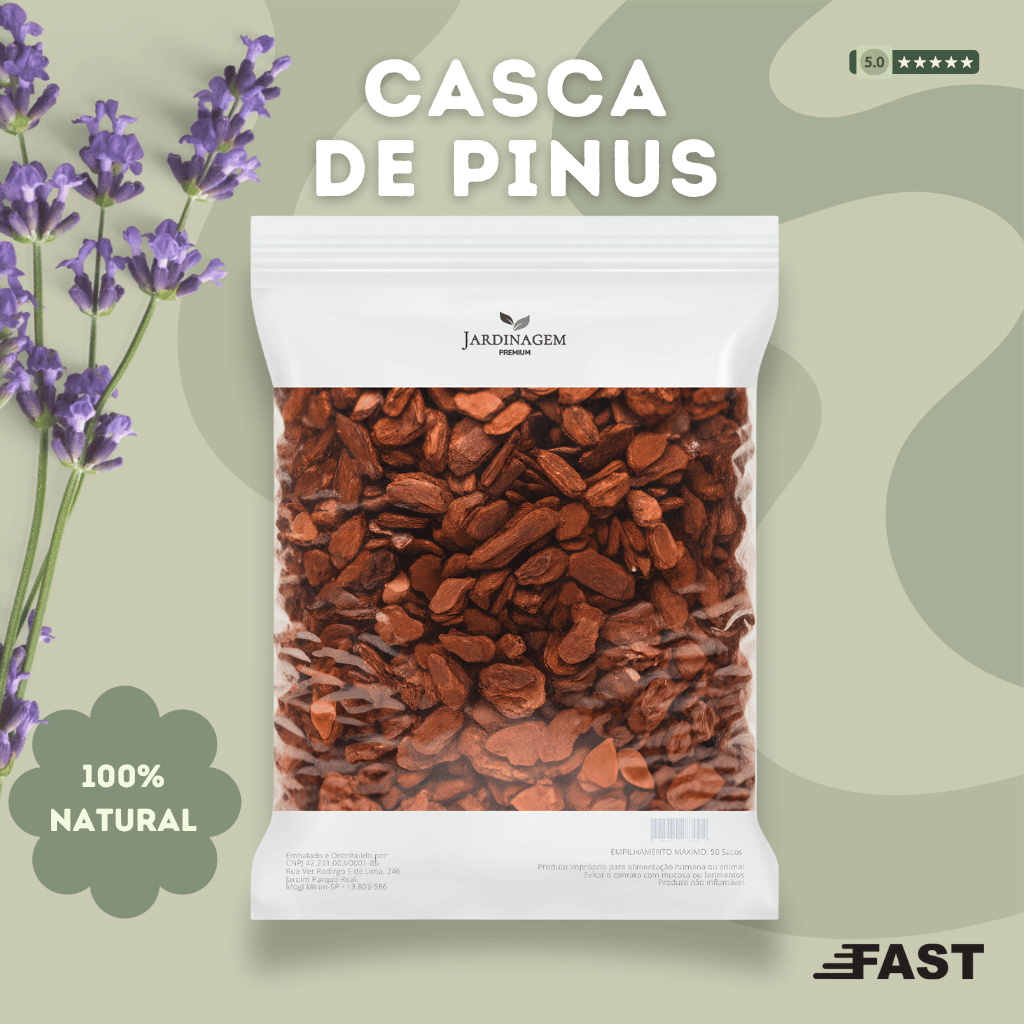 Casca de Pinus 40Lts para Decoração de Jardins, Cobertura de Solo, Vaso de Flor e Paisagismo em Oferta na Shopee