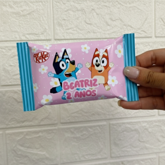 Embalagem para chocolate KitKat Personalizados para Lembrancinhas – Bluey, Festa Infantil e Aniversário