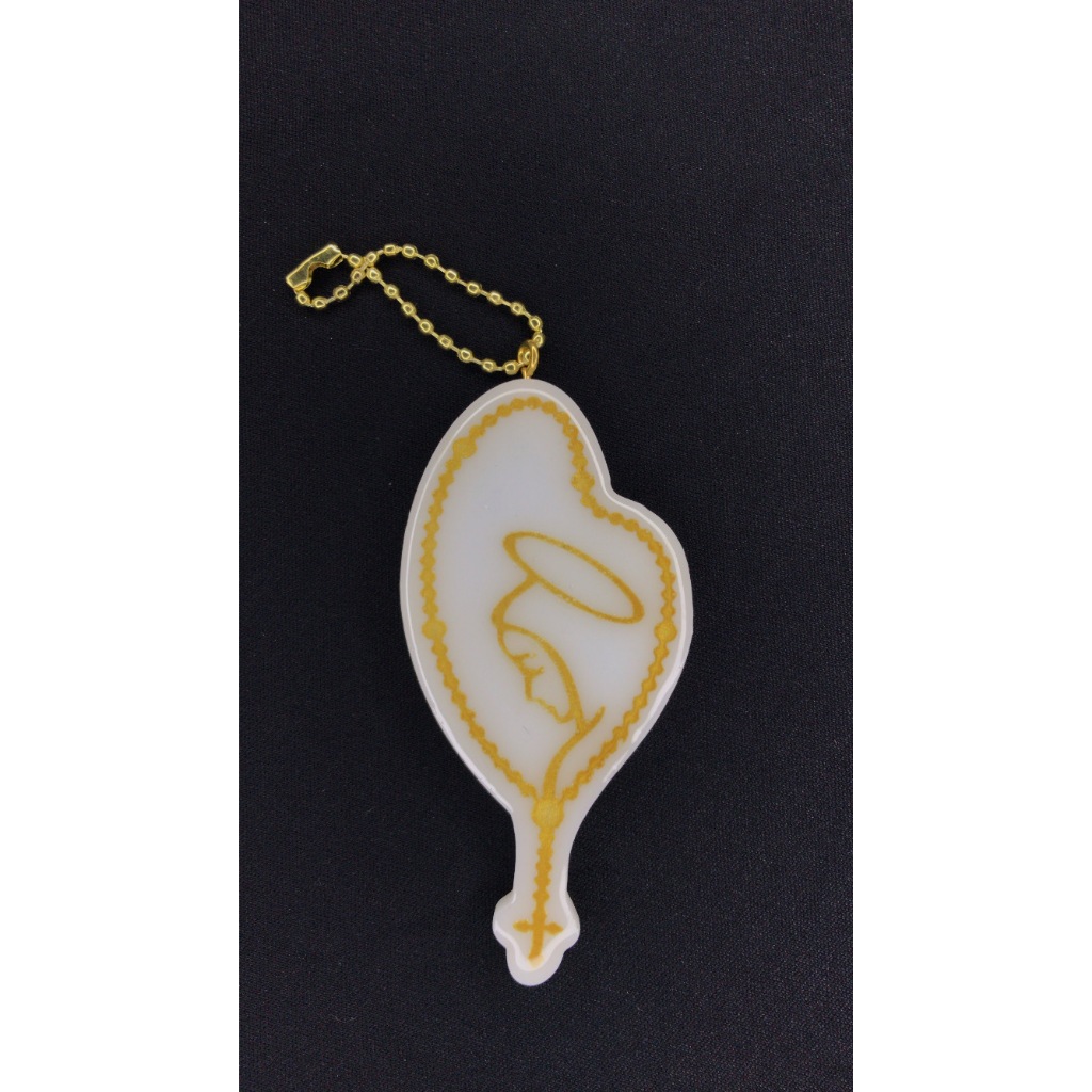 Chaveiro/Correntinha Religioso em Resina – Nossa Senhora, Lembrancinha Católica, batizado, Presente, Artesanal