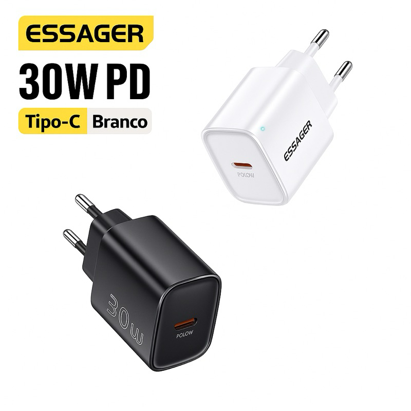 Carregador Essager 30w Carregador rápido pd carregador para iphone xr/11/12/13/14/15/16/17huawei carregador rápido 30w