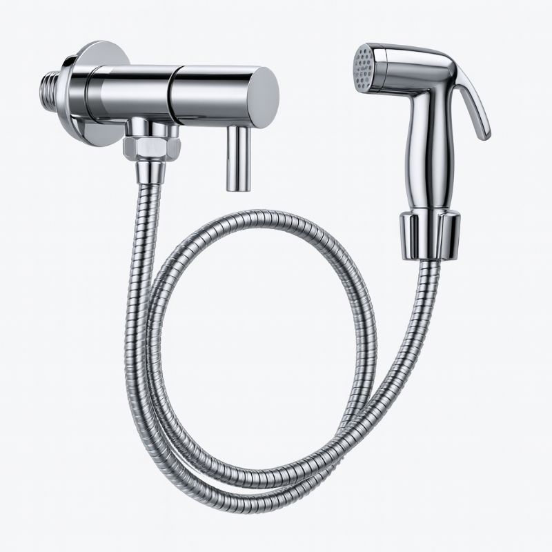 Ducha Higiênica Para Banheiro KIT COM REGISTRO ÚNICO Chuverinho Íntimo Resistente Cromada Aço Inox e Abs