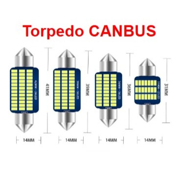 Torpedo Cambus 31mm 36mm 39mm 41mm lampada led Branco Luz de Placa Teto 12V Canceller em Oferta na Shopee