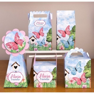 Jardim Encantado PEGUE E MONTE/Jardim das Borboletas/30 unidades/Aniversário/Personalizados/Lembrancinhas