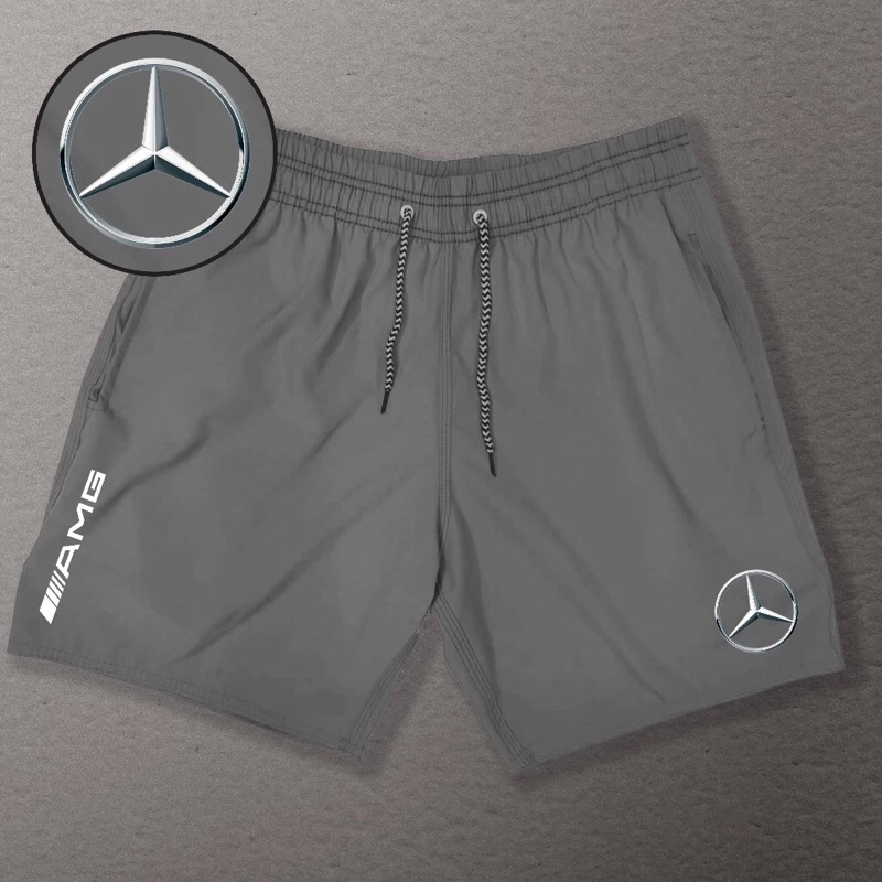 Bermuda Esportiva de Elastano Masculina - MERCEDES - Academia Corrida Skate Basquete Otaku