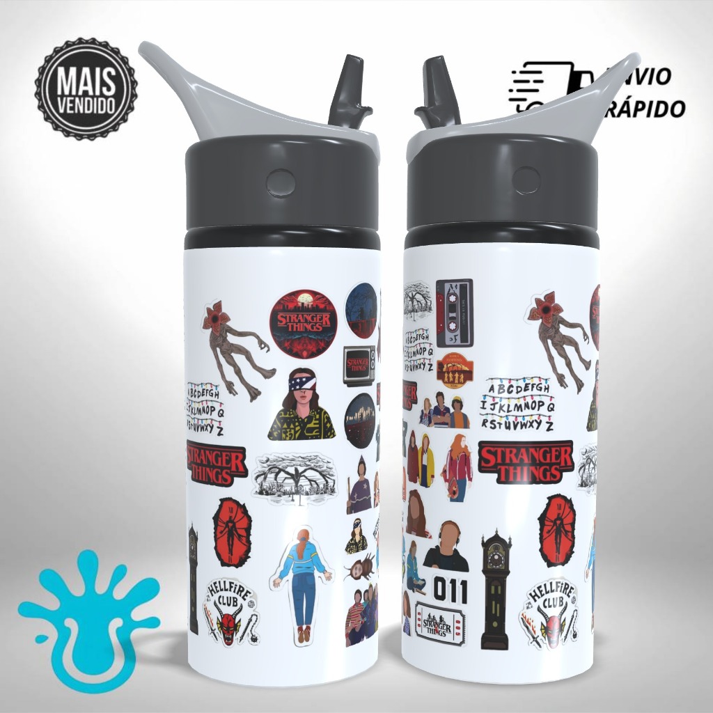Garrafa Alumínio Personalizada Série Stranger Things - Presente Único e Criativo em Oferta na Shopee