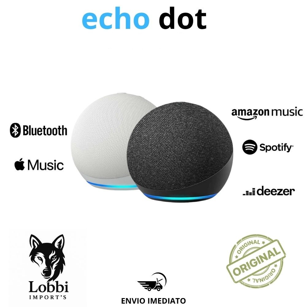 Echo Dot 5ª Geração Original Amazon — Alexa, Bluetooth, Grave Potente, Som 360°