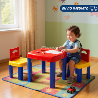 Mesinha de Brinquedo Infantil Didatica Mesa e Cadeiras Meninas Menino em Oferta na Shopee