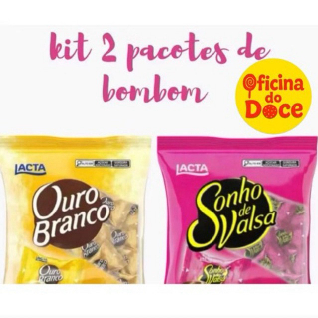 Kit Bombom Ouro Branco 1kg + Sonho de Valsa 1kg | Lacta Original | Combo Econômico | Pronta Entrega 🍫