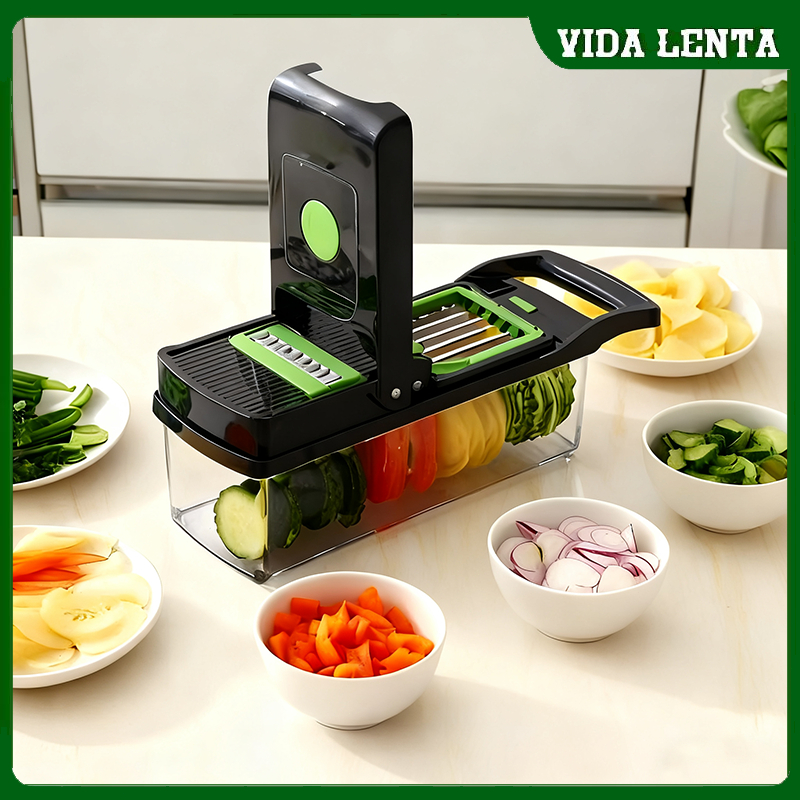 Multiuso Cozinha Slicer Aço Inox 14 em 1 Fatiador Cortador Ralador De Legumes Verduras Frutas Alimentos