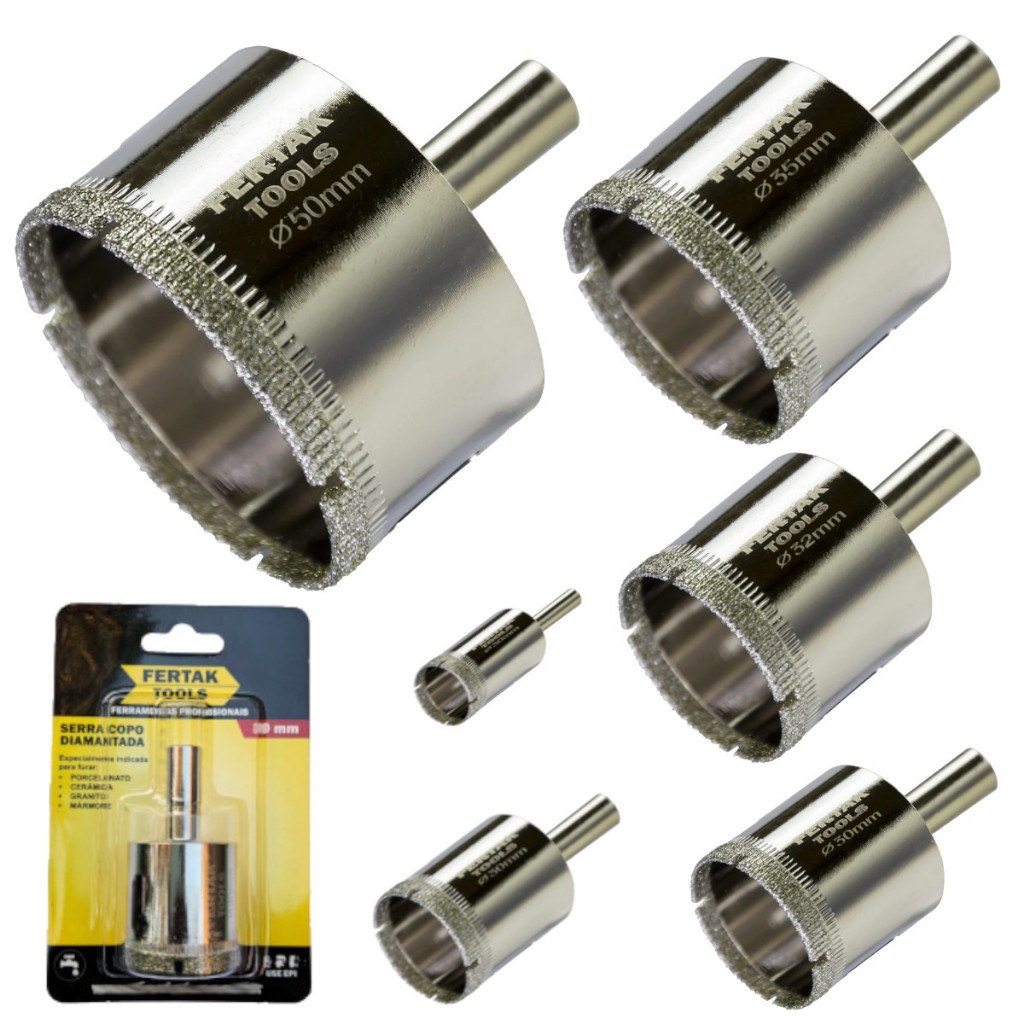 Serra Copo Diamantada 6 a 50mm Avulso Para Cerâmica Mármore Porcelanato Pedras em Oferta na Shopee