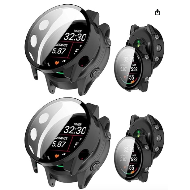 Capa protetora para o Garmin Forerunner 970, com protetor de tela integrado em vidro temperado 9H, feita de policarbonat em Oferta na Shopee