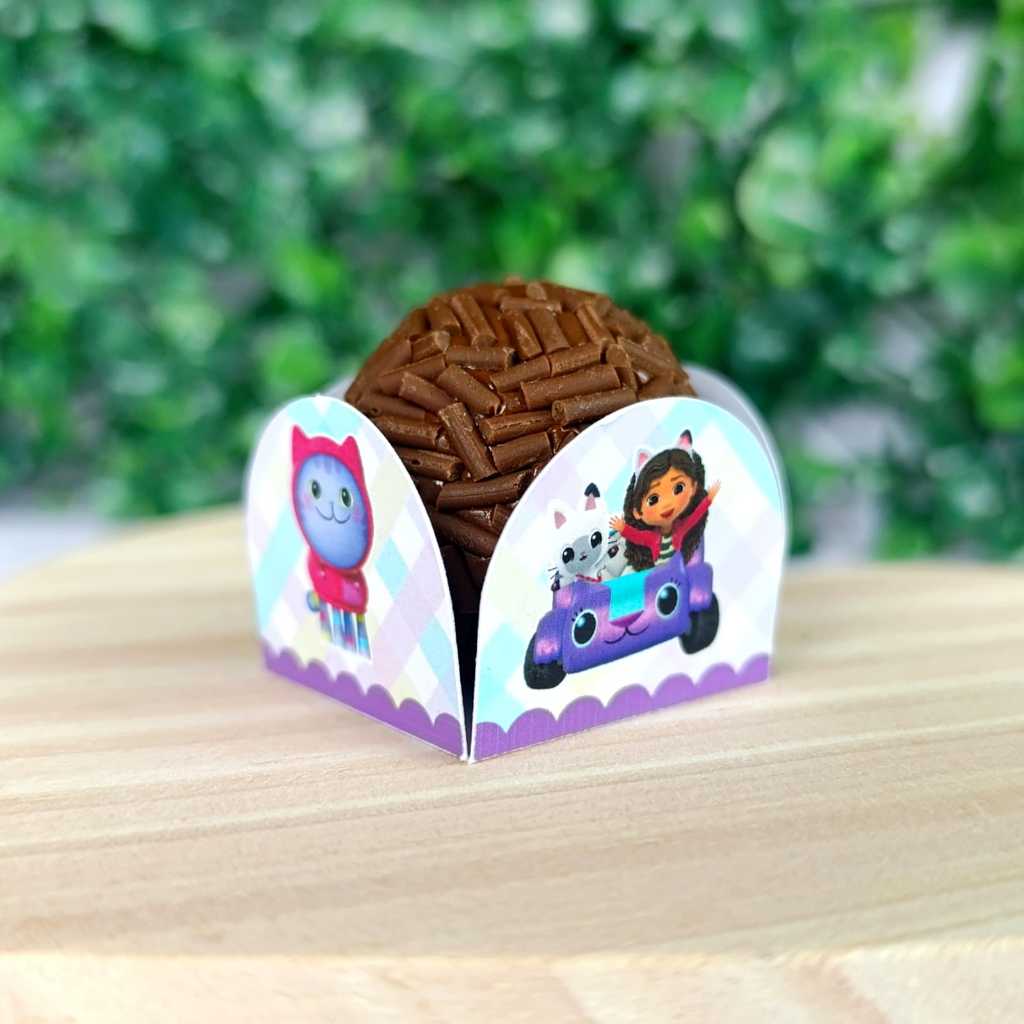 Forminhas para Docinhos A Casa Magica da Gabby Personalizadas 4 Pétalas Brigadeiro Festa Aniversário Doces