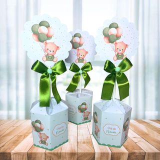 12 CENTROS DE MESA URSINHO BALOEIRO - CENTRO DE MESA SEXTAVADO PERSONALIZADO pegue e monte