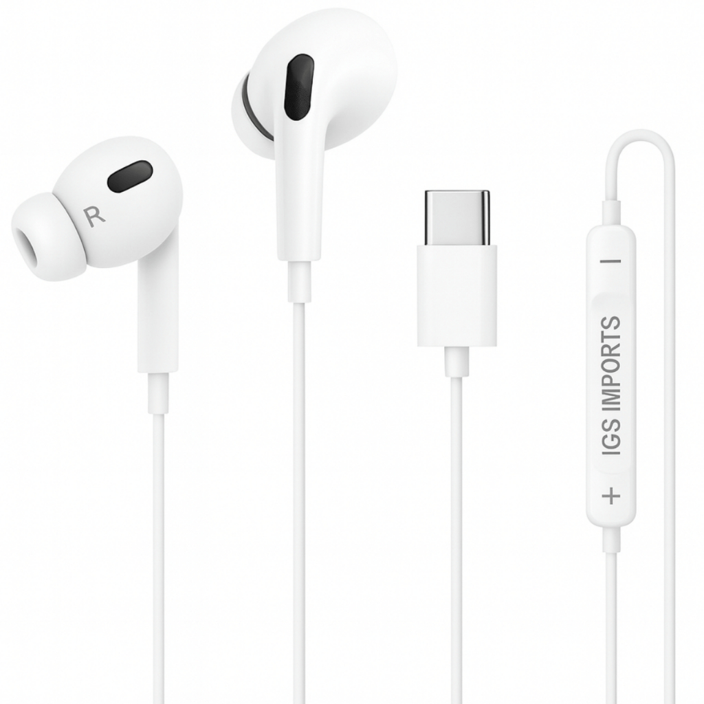 Fone de Ouvido Com Fio Tipo-C Borrachinha Borracha Anti-Ruído Com Microfone Premium Universal em Oferta na Shopee