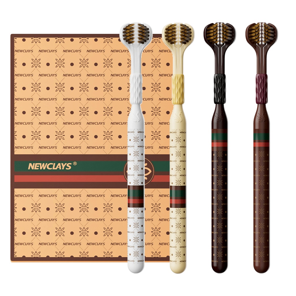 OralGos Escova de Dente 3 Lados,Cuidado Por Zonas p/ Dentes e Gengivas,Embalagem Presente em Oferta na Shopee