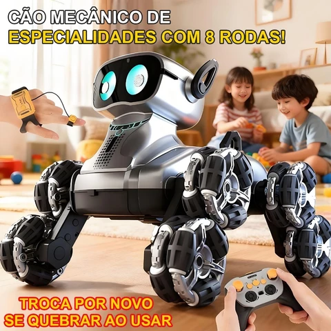 Cão Robô Acrobático RC com 8 Rodas, Carrinho de Controle Remoto para Crianças