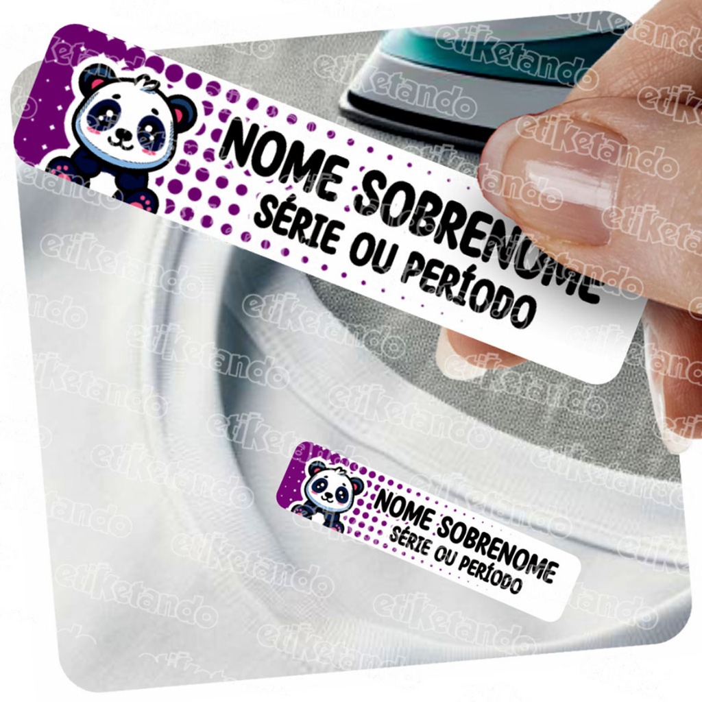 ✅ TERMOCOLANTE INFANTIL 🌟 ETIQUETA PARA ROUPAS ESCOLARES, UNIFORMES E TECIDOS 📐 54X12MM - 12 UND