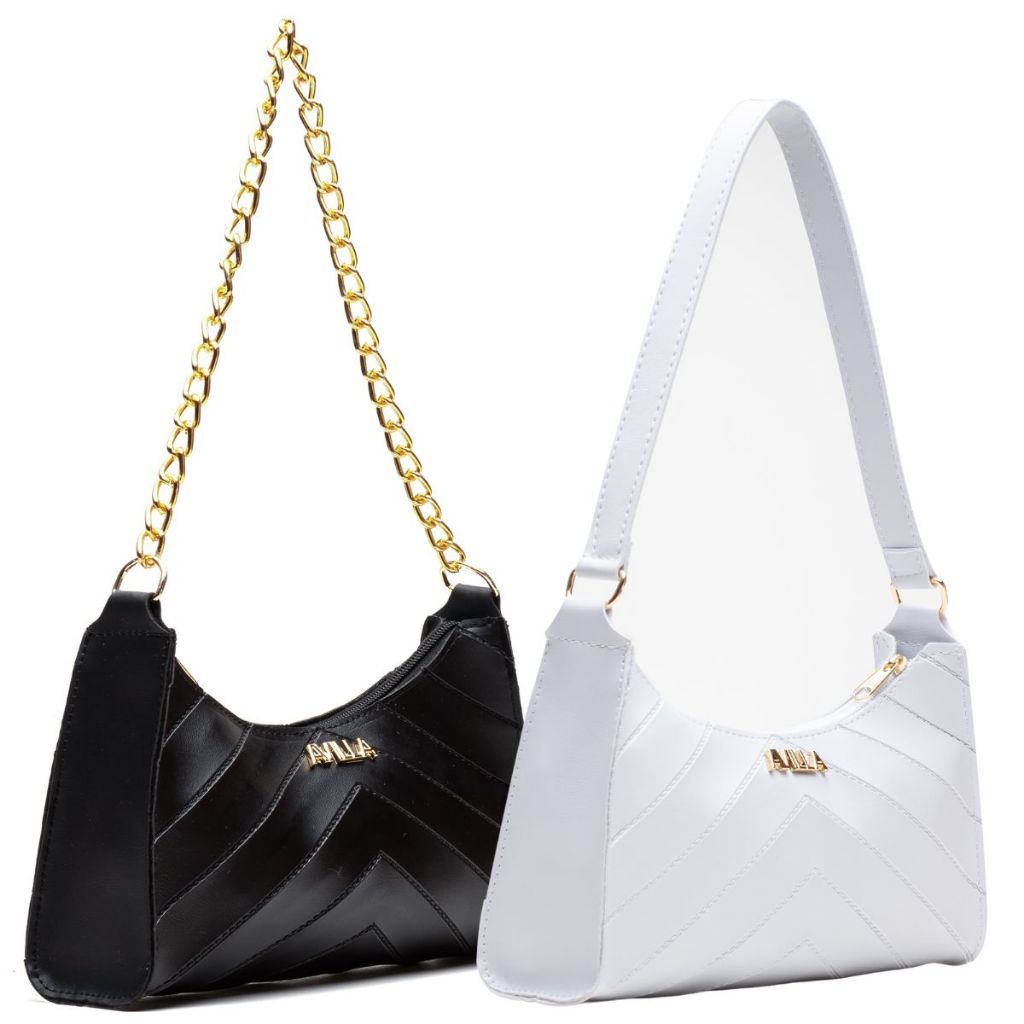 KIT 2 BOLSAS FEMININAS BAGUETE ALÇA CORRENTE BORDADA OMBRO DE LADO TIRACOLO em Oferta na Shopee