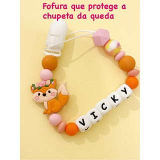 prendedor de chupeta e mordedor em silicone atóxico em Oferta na Shopee