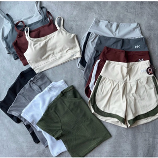 Conjunto Trio Fitness Cropped + Top + Short Duplo Poliamida Linha Premium em Oferta na Shopee