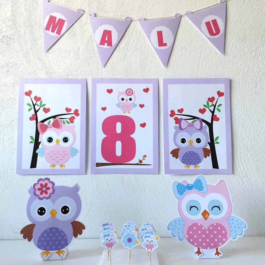 Kit festa só um bolinho Corujinha / Decoração infantil / Mimo Personalizado / Aniversário / Mesversário / Coruja.