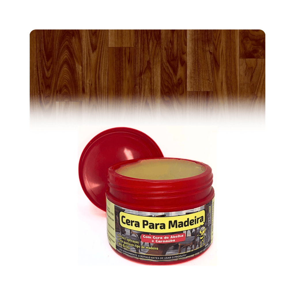 Cera Madeira Carnaúba Cera de Abelha brilha lustra protege revitaliza porta chão piso móveis em Oferta na Shopee
